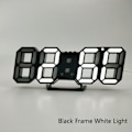 Miniatyrbillede 2 af 7: 6609 3D Stereo LED Vækkeur Stue 3D Væg Ur Sort Ramme Hvidt Lys