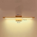 Miniatyrbild 6 av 6: Spegelljus med träram och strömbrytare Modern LED-vägglampa för inomhusbruk