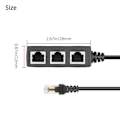 Miniatyrbilde 7 av 8: RJ45 LAN Ethernet 1 til 3 Port Splitter Kabel Nettverk Cat5 Cat6 Adapter Socket