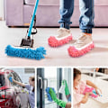 Miniatyrbild 4 av 5: Mop, tofflor, skor, dammvippa, tofflor, städning, golv, blå
