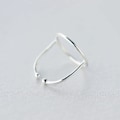 Miniatyrbild 4 av 5: Silverring, geometrisk cirkulär urringning, justerbar ring