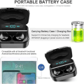 Miniatyrbilde 4 av 8: TWS Bluetooth 5.0 ørepropper True Wireless Stereo hodetelefoner Svart
