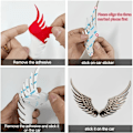 Miniatyrbillede 5 af 5: 3D Metal Vinger Stickers Metal Sticker Auto Bil Tilbehør(1 Par)(Sølv)-