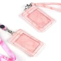 2-pack ID-korthållare vertikal ID-korthållare PU-läder rosa