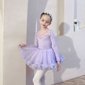 Miniatyrbillede 5 af 5: Pigebørns balletkjole prinsesse glitrende ballet trikot tutu pigedansertøj kostume