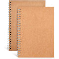 Miniatyrbillede 1 af 7: Noteblok A5 spiralbundet notesbog blank skitseblok kraftpapir 2 stk
