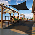 Miniatyrbillede 4 af 5: Rektangulær skygge sejl 4x5m sort, vandtæt markise UV-beskyttelse til have terrasse udendørs terrasse swimmingpool med gratis reb KLB