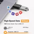 Miniatyrbild 5 av 6: USB-C till USB-adapter, Type-C Thunderbolt OTG-konverterare, USB-C Type C