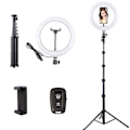 Miniatyrbillede 2 af 6: Ringlys med stativ, 10 tommer ringlys med 63 tommer stativ selfie ringlys