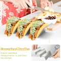 Miniatyrbilde 4 av 4: Pakke med 4 rustfrie tacoholdere i rustfritt stål