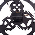 Miniatyrbillede 3 af 7: Retro Træ Rundt Enkeltsidet Gear Ur Digital Vægur 45cm (Farve: Guld)