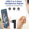 Miniatyrbilde 2 av 5: 2-pakning USB-C til 3,5 mm lydhodeadapter, Type C til svart