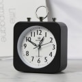 Miniatyrbild 1 av 5: 2 st Lazy Silent Liten Väckarklocka Kontor Hem Skrivbordsklocka (Svart)