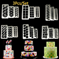 Miniatyrbild 4 av 4: 2-pack geometriska pusselpräglingsremsor för chokladtårta, enkelt grafiskt tryck