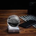 Miniatyrbillede 6 af 8: Sol-system krystalkugle 80mm solsystem med berøringskontakt LED-lysbase