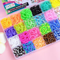 Miniatyrbilde 4 av 5: Loom Ribbon Craft Kit, 1600+ fargerike strikkstartersett DIY Craft Colorful KLB