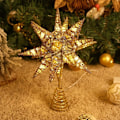 Miniatyrbillede 1 af 7: Poinsettia Juletræstop 3D Geometrisk Stjerne Dekorativ LED KLB