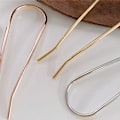Miniatyrbillede 5 af 6: Metal Hårgaffel Enkel U-Form Hårpinde Legering Guldbelagt Boller