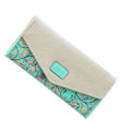 Miniatyrbillede 1 af 7: Fashion Dame Læder Clutch Pung Lang Tegnebog Møntpung (He
