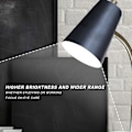 Miniatyrbilde 5 av 6: Leselampe for skrivebord, studentbolig, skrivebord, øyebeskyttelse, lampe, svart
