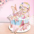 Miniatyrbillede 4 af 5: Pink Butterfly Kagepynt, 16stk Butterfly Cupcake Toppers