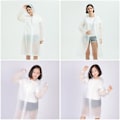 Miniatyrbillede 2 af 5: Regnfrakke »Regnfrakke EVA Rejse Transparent Regn Poncho Regn Tilbehør til Kvinder og