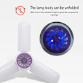 Miniatyrbillede 4 af 8: E27 tre-bladet deformerbar LED foldelampe, myggemorder KLB