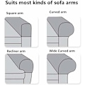 Miniatyrbillede 3 af 4: 4 stk. armlænsbetræk vandtætte lænestolbetræk stræk polyester sofa armlænsbetræk spandex sofaovertræk til lænestol stue sofa (sort) KLB