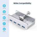 Miniatyrbild 7 av 8: USB 3.0 Hub Clamp Adapter, 4 Port Aluminium USB Splitter med
