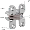 Miniatyrbillede 2 af 5: Zink-legering skjult folde-dørhængsel (43,7 mm)