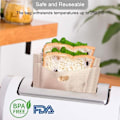 Miniatyrbild 4 av 4: 6 st återanvändbara brödpåsar, grill (16 * 16 cm) brödpåsar hög temperaturbeständighet matlagningspåse för brödrost, mikrovågsugn, ugn