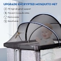 Miniatyrbilde 2 av 4: Myggnett for barneseng/vugger/reiseseng/ekstraseng/parasollseng for baby, fint mesh-stoff, enkelt å installere, (hvit, 96 x 55 cm) KLB
