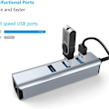 Miniatyrbillede 7 af 7: USB 3.0 til Ethernet-adapter, 3-port USB 3.0-hub med RJ45