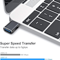 Miniatyrbild 4 av 7: Typ C till USB-adapter, USB C till USB 3.0-adapter, aluminium svart