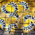 Miniatyrbild 7 av 8: 1,5 m 10 LED metall ihålig månform koppartråd ljusslinga KLB