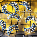 Miniatyrbillede 7 af 8: 1,5 m 10 LED Metal Hul Mån Form Kobbertråd Strenglys KLB