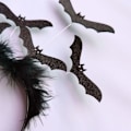 Miniatyrbillede 4 af 5: Halloween Sort Flagermus Pandebånd Kostume Tilbehør Sort