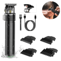 Miniatyrbilde 1 av 8: Svart skjeggtrimmer: T-blad trimmer, vanntett, USB-oppladbar KLB