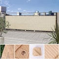 Miniatyrbillede 2 af 5: Beige skyggenet, rektangulært HDPE permeabelt stof med øjer, skyggeovertræk til hjemmets pergola, holdbar mesh presenning, 2x3m MINKUROW KLB