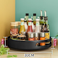 Miniatyrbillede 3 af 5: 12\" Lazy Susan Organizer, Sort Metal og Stål Roterende Krydderihylde med Drejeskive til Køkken Pantry KLB
