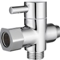 Miniatyrbilde 1 av 5: 3-veis ventil Solid Messing 3/8\"-12/17 T Adapter Diverter Ventil for Toalett Toalett, Ve