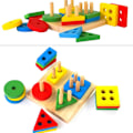 Miniatyrbillede 6 af 7: Montessori Legetøj Pædagogisk Trælegetøj til Børn Tidlig Læring KLB