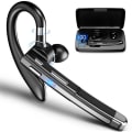 Miniatyrbillede 1 af 6: Bluetooth-headset med mikrofon, Bluetooth-headset 5.1 med CVC 8.0 dobbelt mikrofon LED