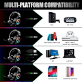 Miniatyrbillede 5 af 7: Gaming-headset til Xbox One med stereosurround-lyd, PS4