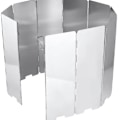 Miniatyrbilde 3 av 8: Gasskomfyr vindbeskyttelse høy 10 lameller laget av aluminium for camping og fotturer KLB