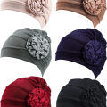 Miniatyrbilde 1 av 8: Pakke med 6 kvinners turbanblomsterluer Vintage Beanie Hodeskjerf Elastisk Hodebåndlue KLB