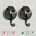 Miniatyrbillede 2 af 5: Sug kop krog, stærk og robust krog, vakuum sugekop brusekrog, genanvendelig, badeværelse, køkken, toilet, (2 stk., bronze)