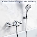 Miniatyrbilde 5 av 5: Termostatisk badebatteri, messing termostatisk badekar dusjbatteri, med