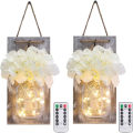 Miniatyrbillede 1 af 7: Pakke med 2 LED-lyskæder, vintage murlampe i mason jar med kunstig KLB