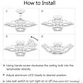 Pikkukuva 5 / 5: LED-lamput E27 / E26 60W -tallin valaistus Työpajan lamppu LED-tallin valaistus 6000 LM valaistus talliin, kellariin, työpajaan, varastoon jne.
